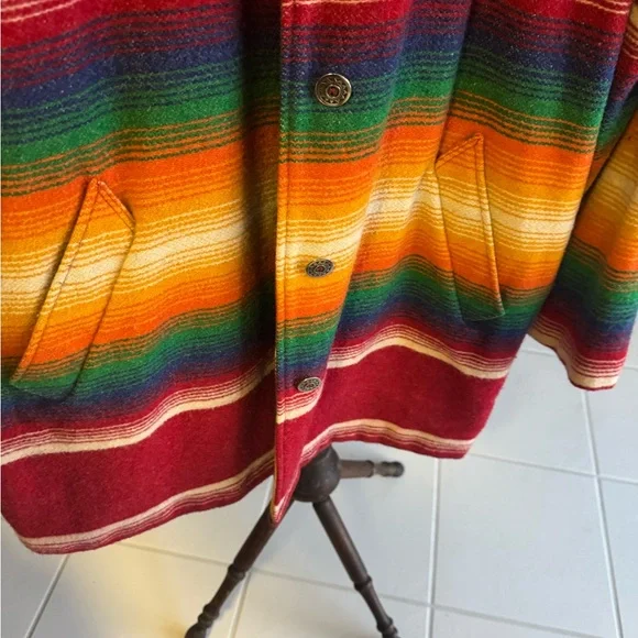 Woolrich wool x-large vintage blanket western 
southwest Aztec striped jacket - Picture 9 of 13